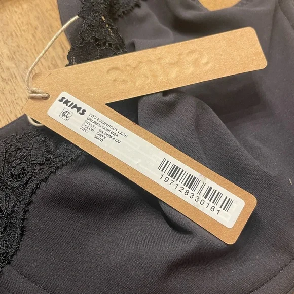 SKIMS Black Lace-Trim Bra 36DD - Picture 4 of 5